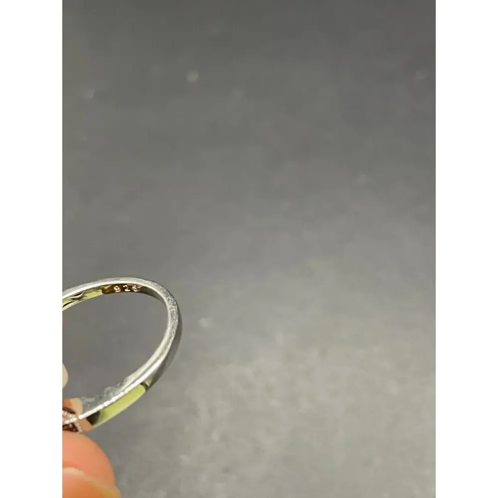 Vtg Sterling Silver 925 Champagne Brown Cubic Zirconia Band Ring Sz 9.75